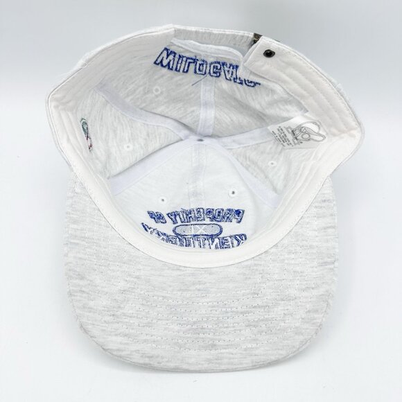 VTG 90s Property Of Kentucky Wildcats Athletic Block Head Gray Strapback Hat NEW - Picture 8 of 9